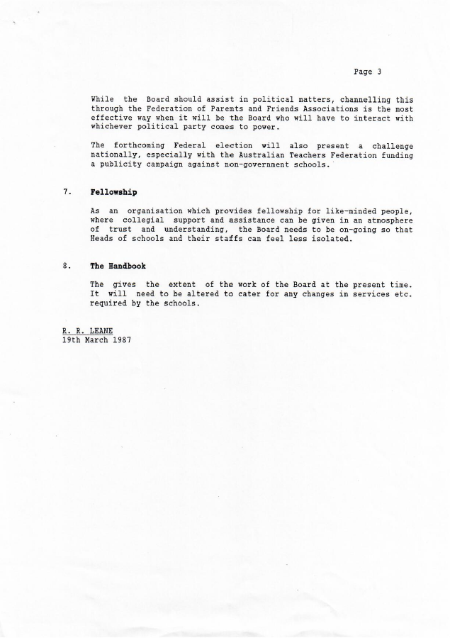 Future Directions of the Board page 3