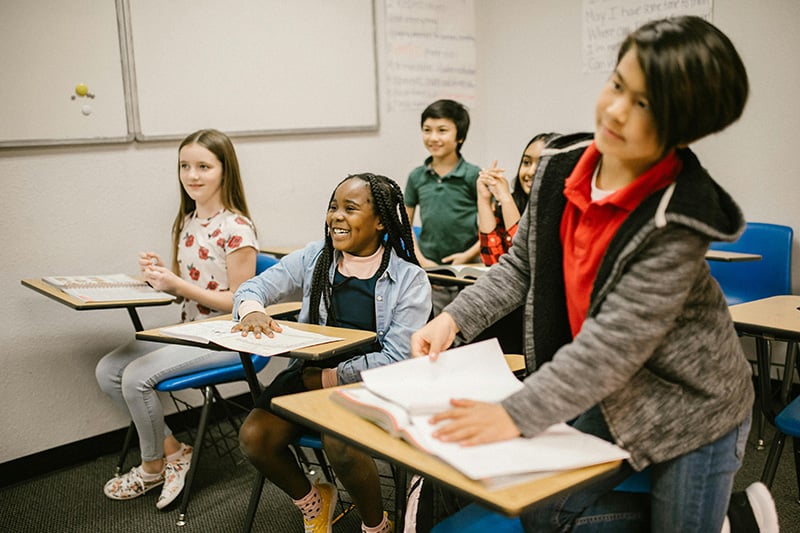 Students studying