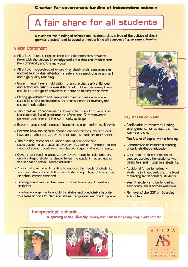 AISSA 'A fair share for all students ' 2007 p2