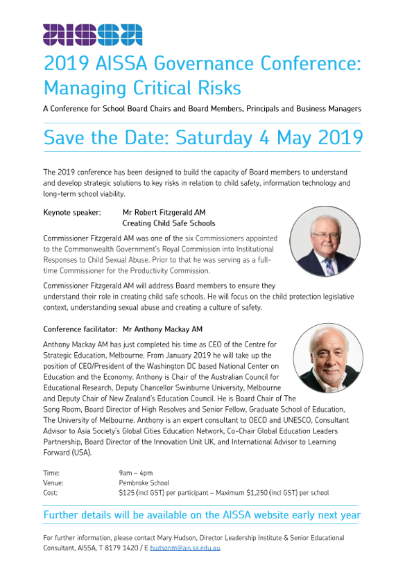 2019 Governance Conference Save the Date 2019